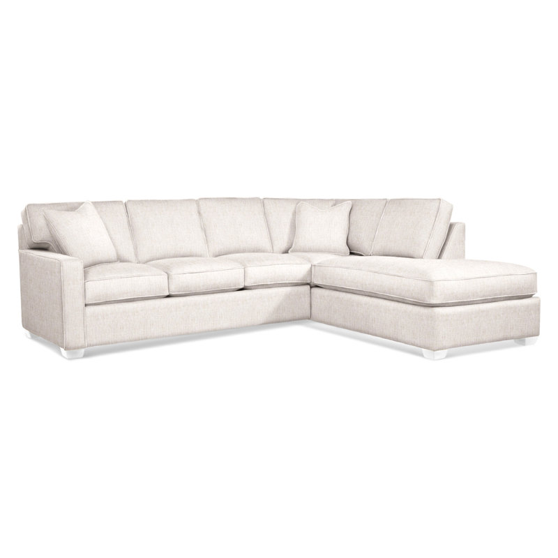 Ellora Upholstered Chaise L-Sectional, Frost White, Right Hand Facing, White Sugar Performance; 0863-91