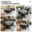 Ensemble de table de salle à manger 31,49 "à motif de marbre gris avec 4 chaises courbées en similicuir-130463289-130463291