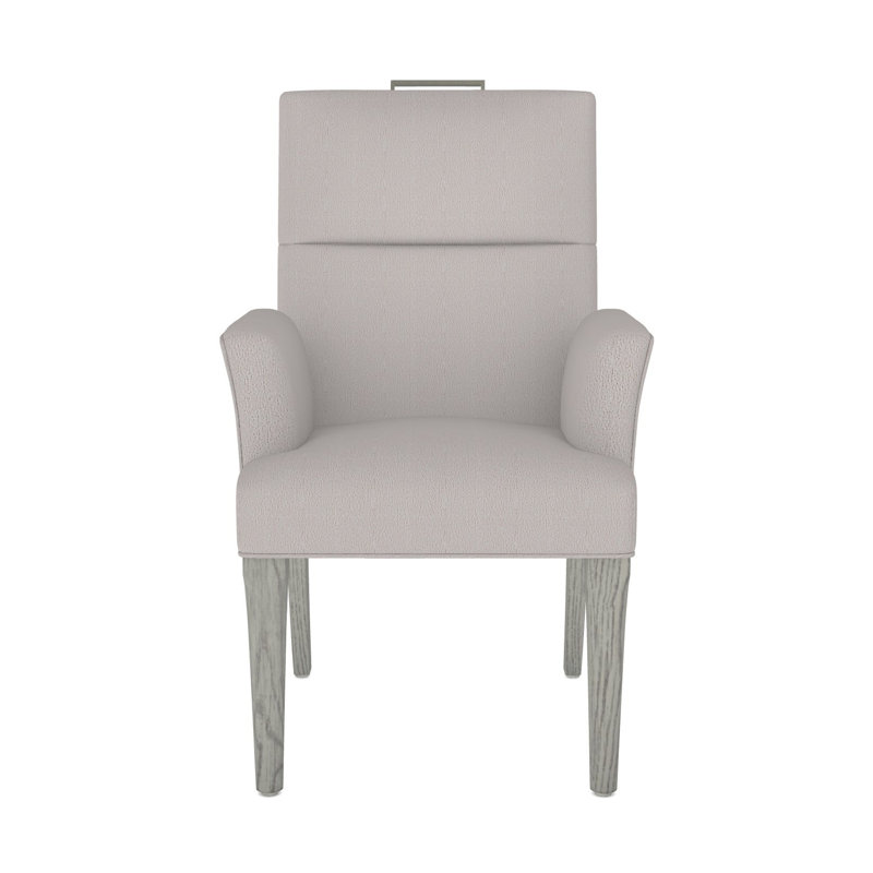Thom Filicia Home Fabric Tight Back Arm Chair, Navada Granite, Dove Gray