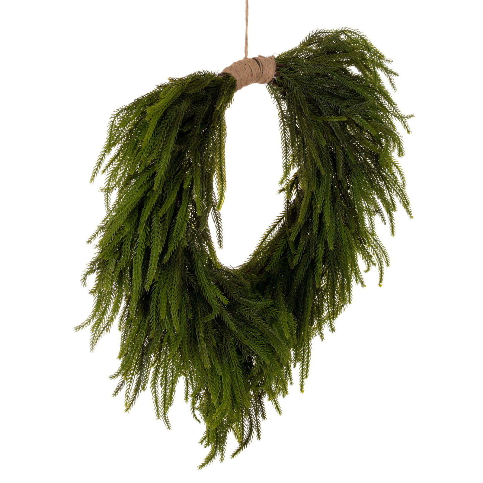 30" Green Norfolk Pine Wreath., 24" x 24" 