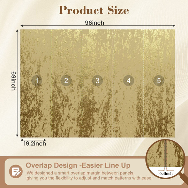 Red Barrel Studio 3D Wallpaper Gold grunge texture to create distressed ...