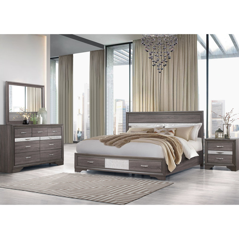 Lit très grand Sparkle Grey, King