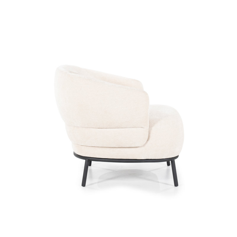 Swivel Barrel Chair, Beige Polyester