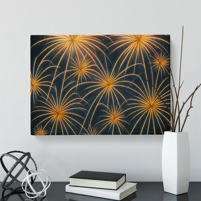 Beaming Fireworks - Wrapped Canvas Print, 35cm H x 50cm W x 3cm D