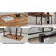 Table de salle à manger rectangulaire de 55 pouces pour 4 à 6 personnes, plateau en panneau de fibres à densité moyenne et pieds en acier, style maison de campagne industrielle pour la cuisine ou la salle à manger