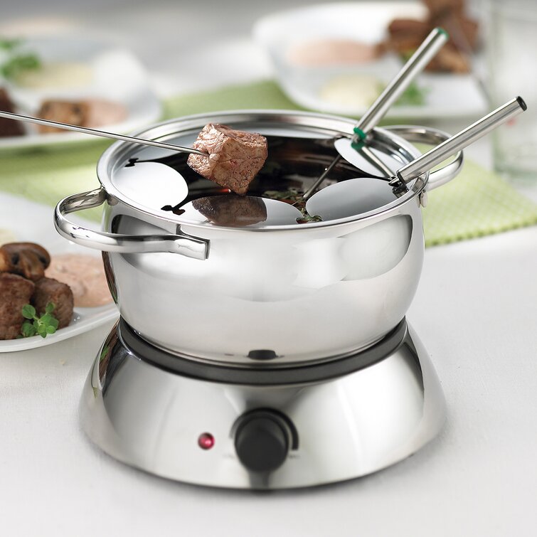 Dash Grey Deluxe 3-Qt. Stainless Steel Electric Fondue Maker Pot + Reviews