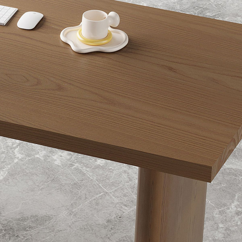 Bureau en bois massif brun à 3 tiroirs, H 29,53 po x l 78,74 po x P 31,5 po, Retour à droite
