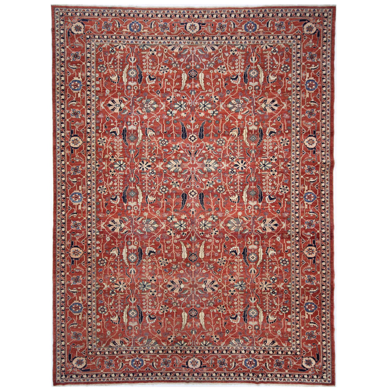 High-Quality Hand-Knotted Red Area Rug