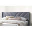 Cadre de lit 1pc élégant avec lit en tissu d'ameublement en velours gris moderne-1143596667