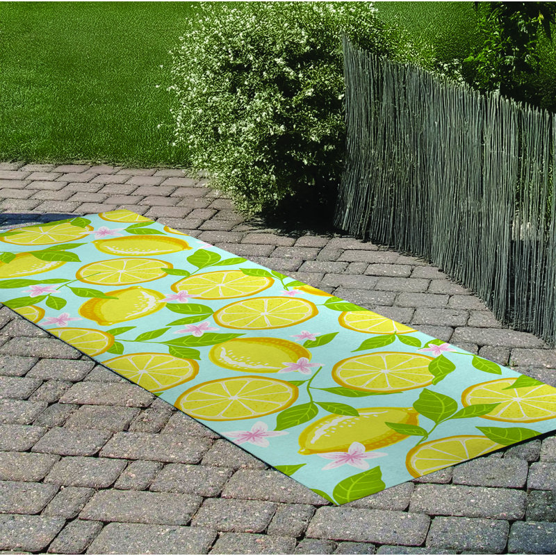 Tapis d'extérieur Lemons, Tapis de couloir 2 pi 6 po x 8 pi