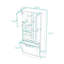 Grande armoire de rangement avec tablettes réglables et grand panier rabattable-822257337