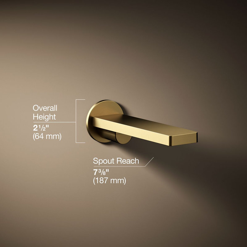 Composed® Wall-Mount Tub Spout, Vibrant Brushed Moderne Brass