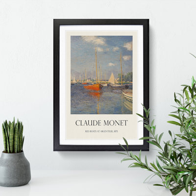 Red Boats in Argenteuil by Claude Monet - Picture Frame Graphic Art