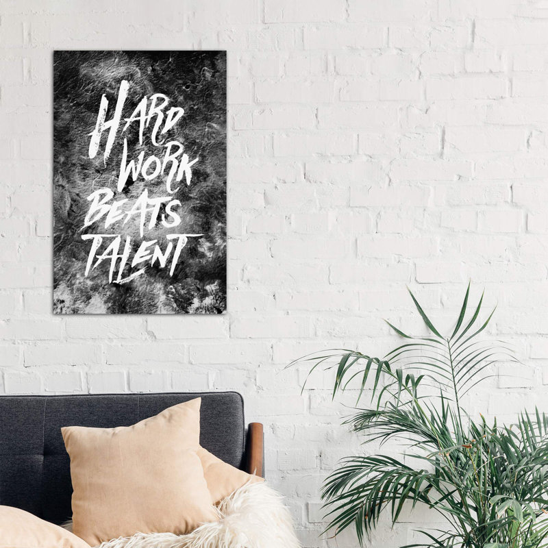 Hard Work Beats Talent - Print on Canvas, 101.6 cm H x 66.04 cm W x 3.175 cm D, Wrapped Canvas