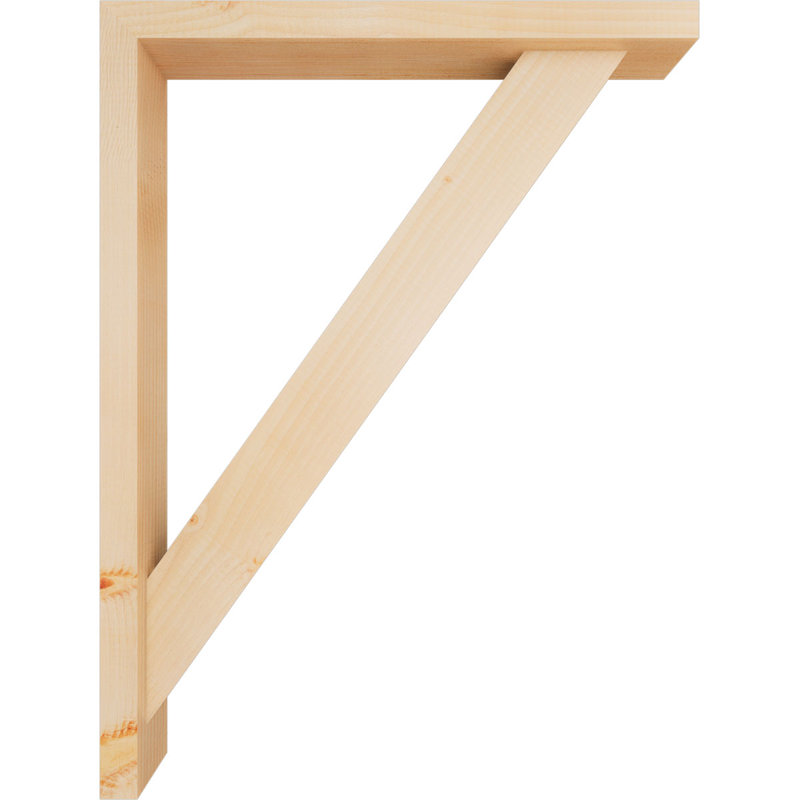 Traditional Block Bracket w/ Offset Brace, 32 x 24, 3 1/2"W Douglas Fir (Smooth)