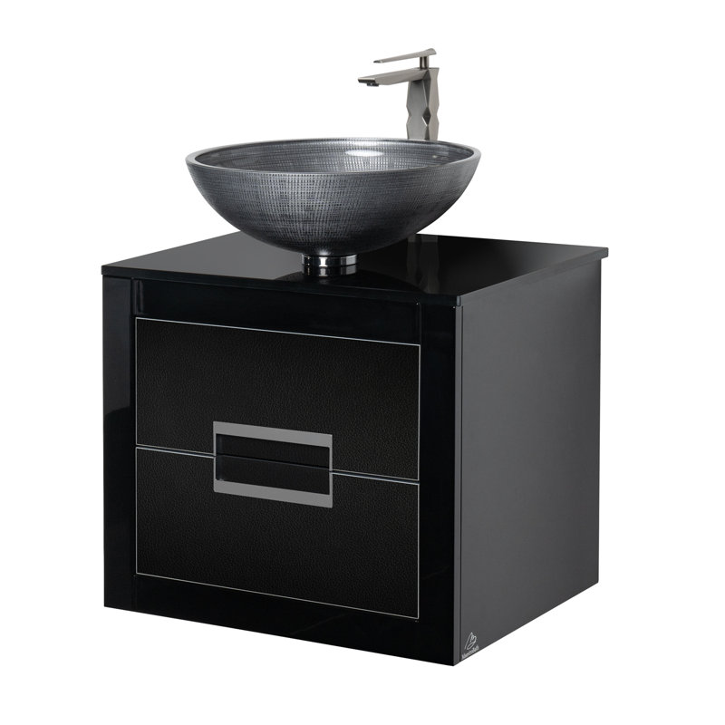 Danya 23.6'' W Single Vanity, Silver, White