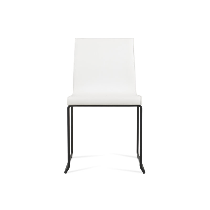 Chaise rembourrée empilable Polo, Gris, Noir mat