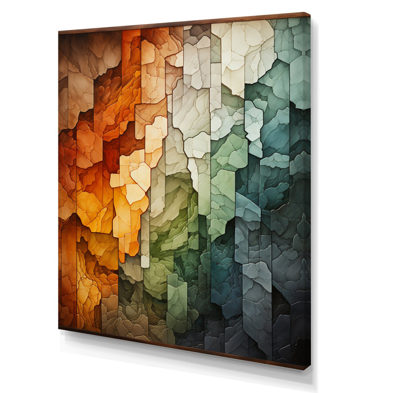 Hardedge Art Earthy Euphony IV - Reproduction d'art abstrait PT72654, H 32 po x l 24 po x P 1 po