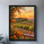 Reproduction d'art encadré noir d'automne rétro dans les vignobles toscans-1308287792
