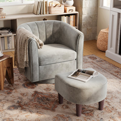 Swivel Accent Chair With Ottoman