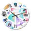 Rétro triangles cercles à pois sur fond blanc II - horloge murale à motifs-884094215