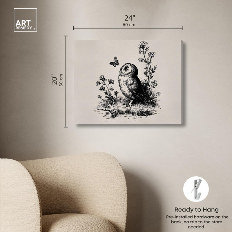 Owlito II, reproduction d'art sur toile par Art Remedy, H 20 po x l 24 po, Toile tendue avec châssis