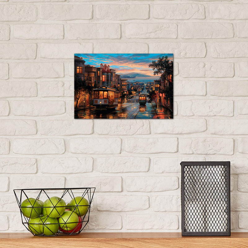 Cable Car Heaven by Evgeny Lushpin - Wrapped Canvas Painting, 20.32 cm H x 30.48 cm W