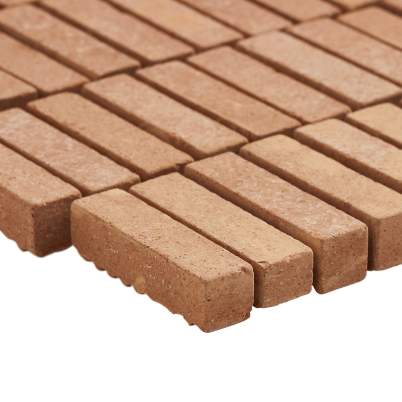 Terra Cortona 12x12 Mini Brick Matte Terracotta Mosaic Tile