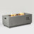 42" Propane Gas Fire Pit Table 2-Pieces, 50000 BTU Rectangular Steel Fire Pit With Glass Wind Guard For Outside Patio Deck Garden Courtyard -Gray