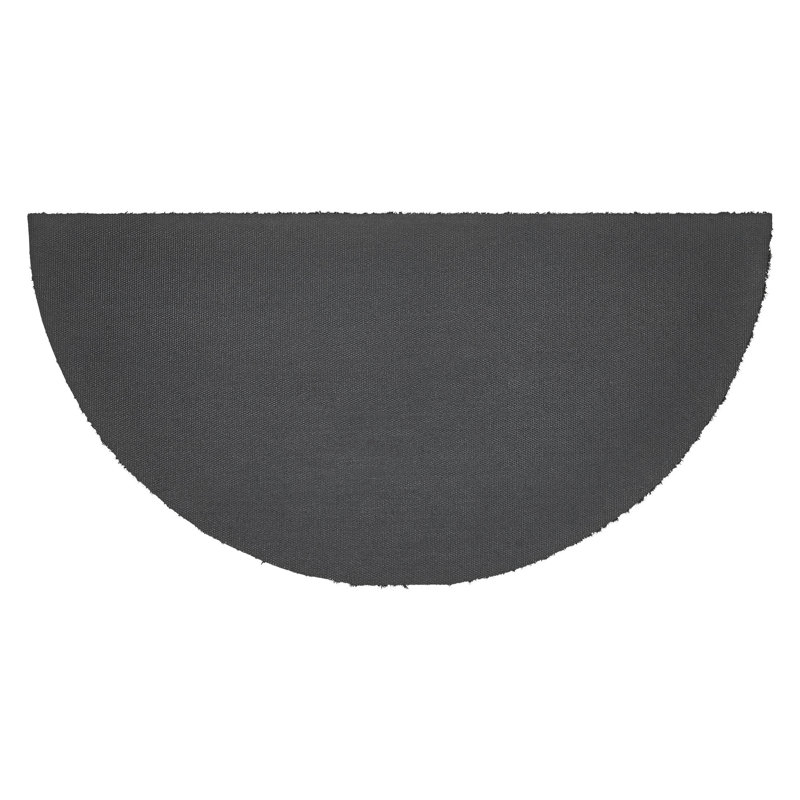Tapis Durango noir et gris en demi-cercle 16,5 x 33