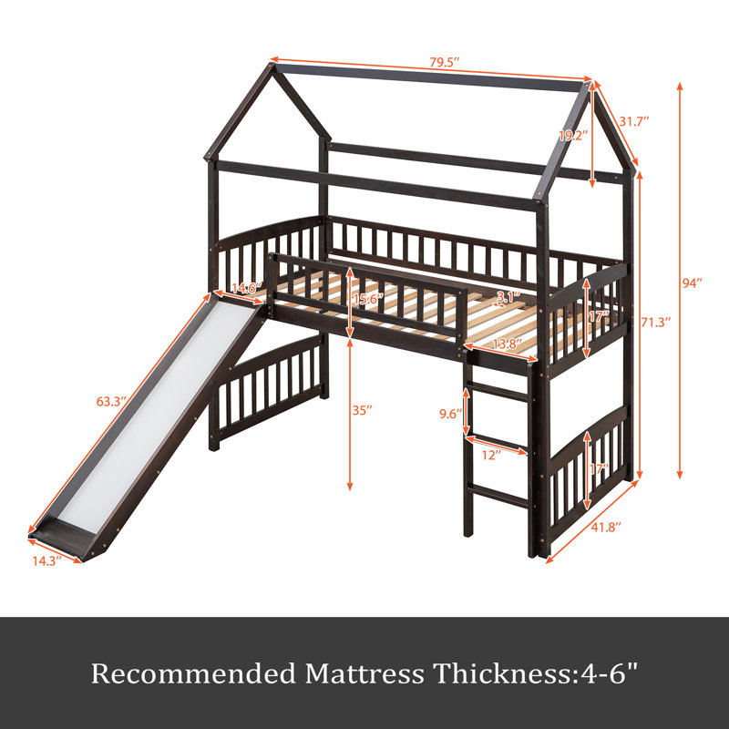 Lit mezzanine simple Alaiyah Kids, Espresso