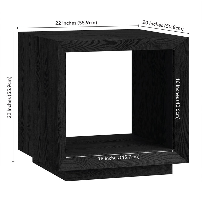 Evie Side Table, Black Grain