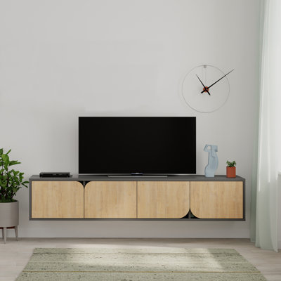 Spark TV Unit Wall-Mounted Storage for TVs Up to 78 Inches Contemporary Design