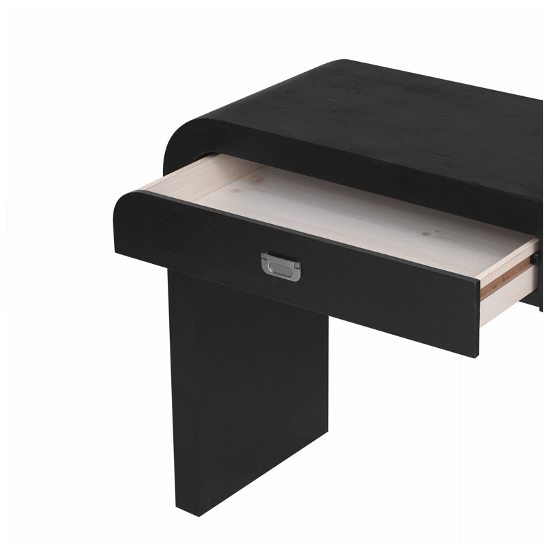 Table console à 2 tiroirs U_STYLE, 152,4 cm (L) x 40 cm (P) x 80,5 cm (H), en placage de loupe de peuplier