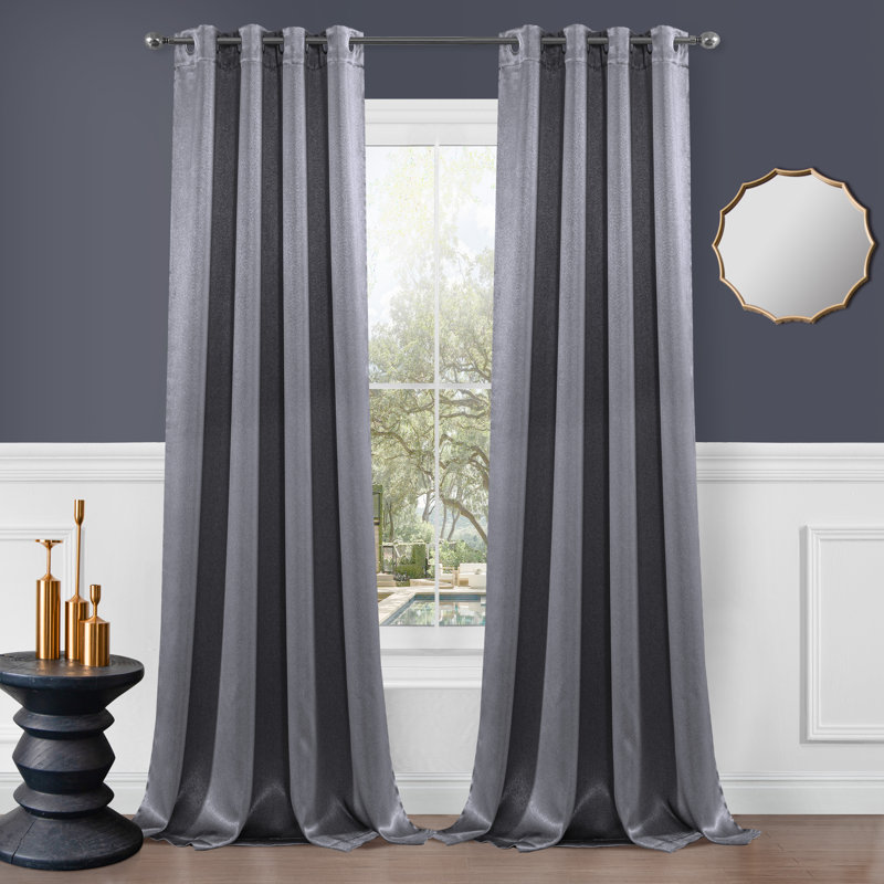 Rosetter Blackout Curtain Pair, Gray