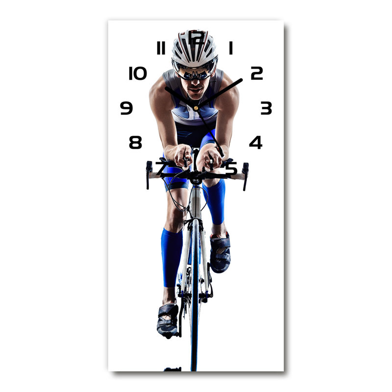 Inko Glass Wall Clock, Blue/Black