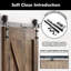 5-in-1 Design 80" Colour Solid Pine Unassembled Door with Black Rustic Installation Hardware Kit-89213779-89213775