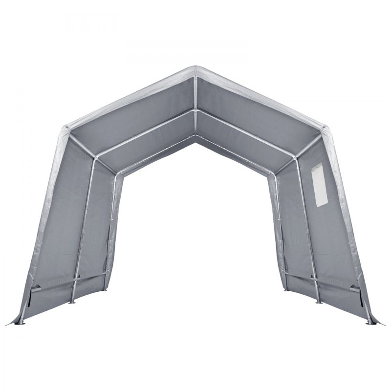 Gray 7' x 12' Portable Outdoor Storage Shed with Windows