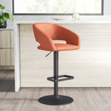 Amberlie Modern Upholstered Adjustable-Height Barstool with Footrest by Flash Furniture