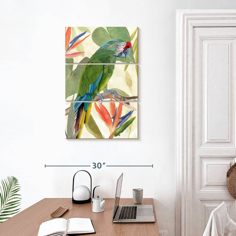 Brampt Tropical Parrot Composition I, 32" H x 20" W