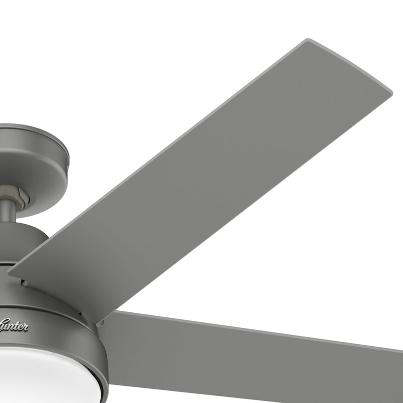 Aerodyne 52" Matte Silver Smart Ceiling Fan with LED Light and Remote