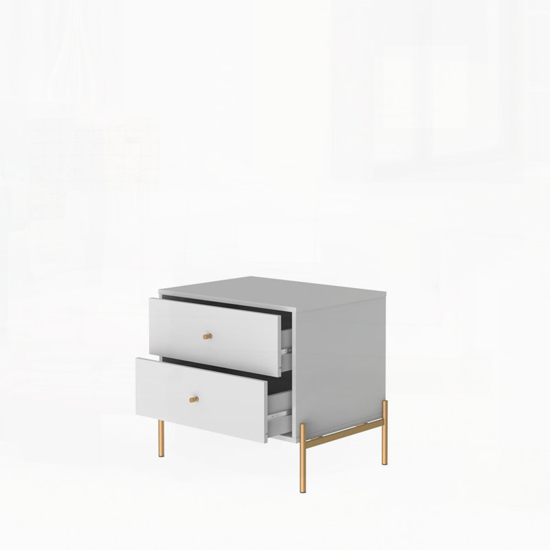 Modern Nightstand For Bedroom, Living Room, White