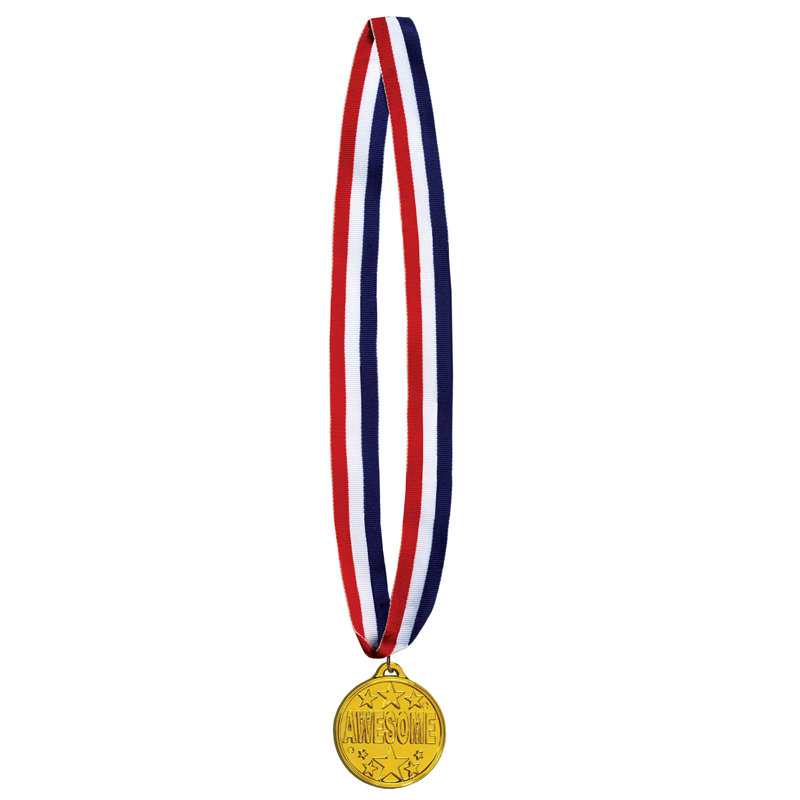 Awesome Medal with Ribbon - 30 "avec 2" médaille - paquet de 12