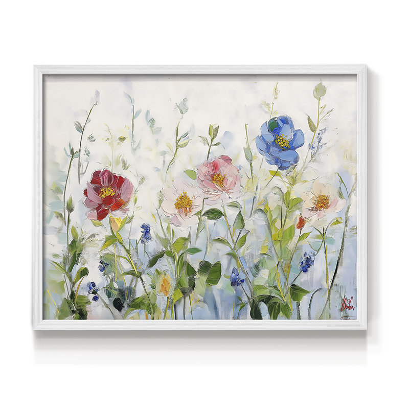Floral Series-XXX -Framed Print - Restickable, H 8 po x l 10 po, Blanc