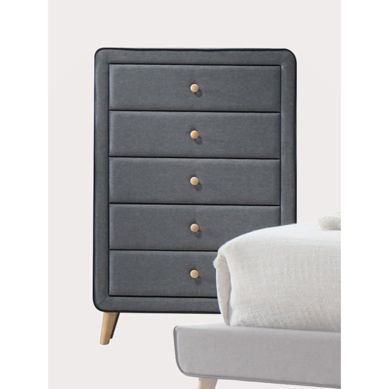 Valda Light Grey Fabric Chest