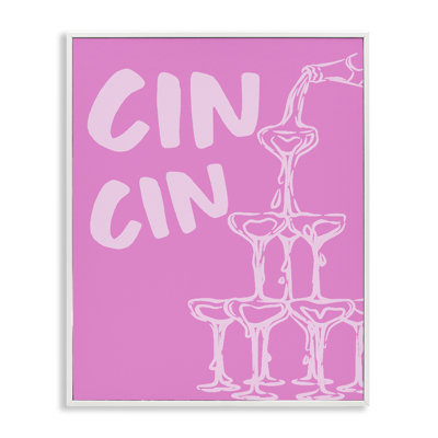 Pink Champagne Tower Framed Giclee, design by House of Lulu