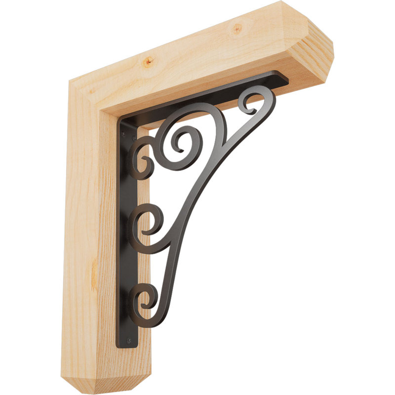 Support de fer simple de 2 po d'épaisseur Tristan, Sapin de Douglas de l 3 1/2 po x T 2 po (lisse), H 14 po x P 11 1/2 po