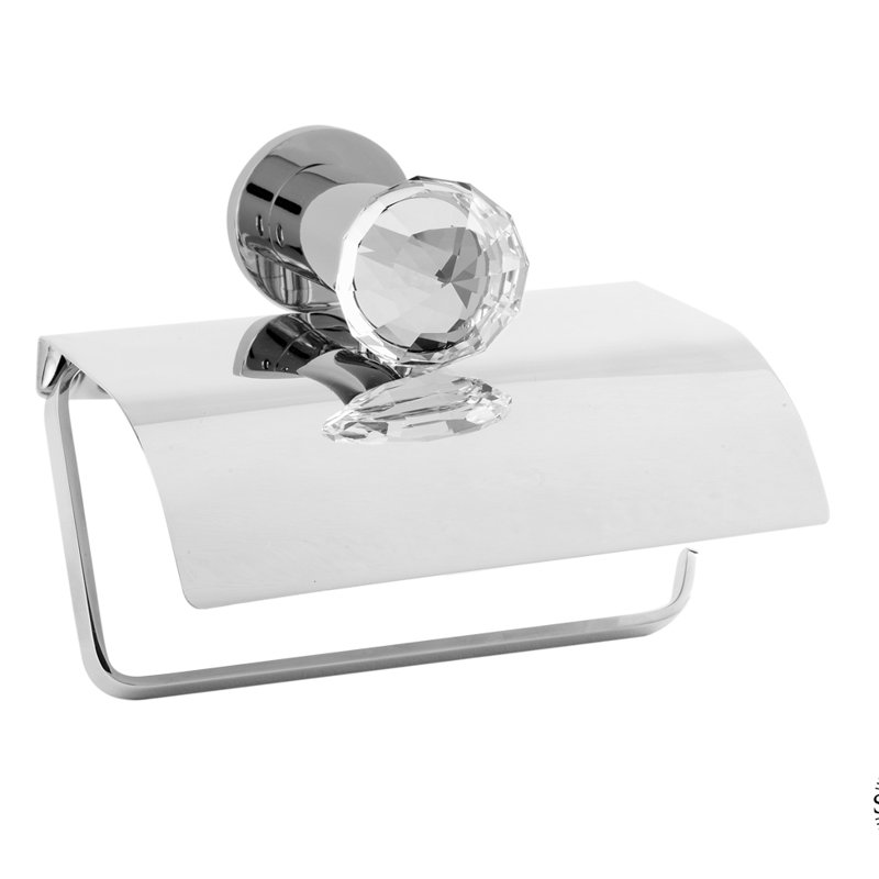 Porte-papier hygiénique mural en cristal swarovski Rock, Chrome