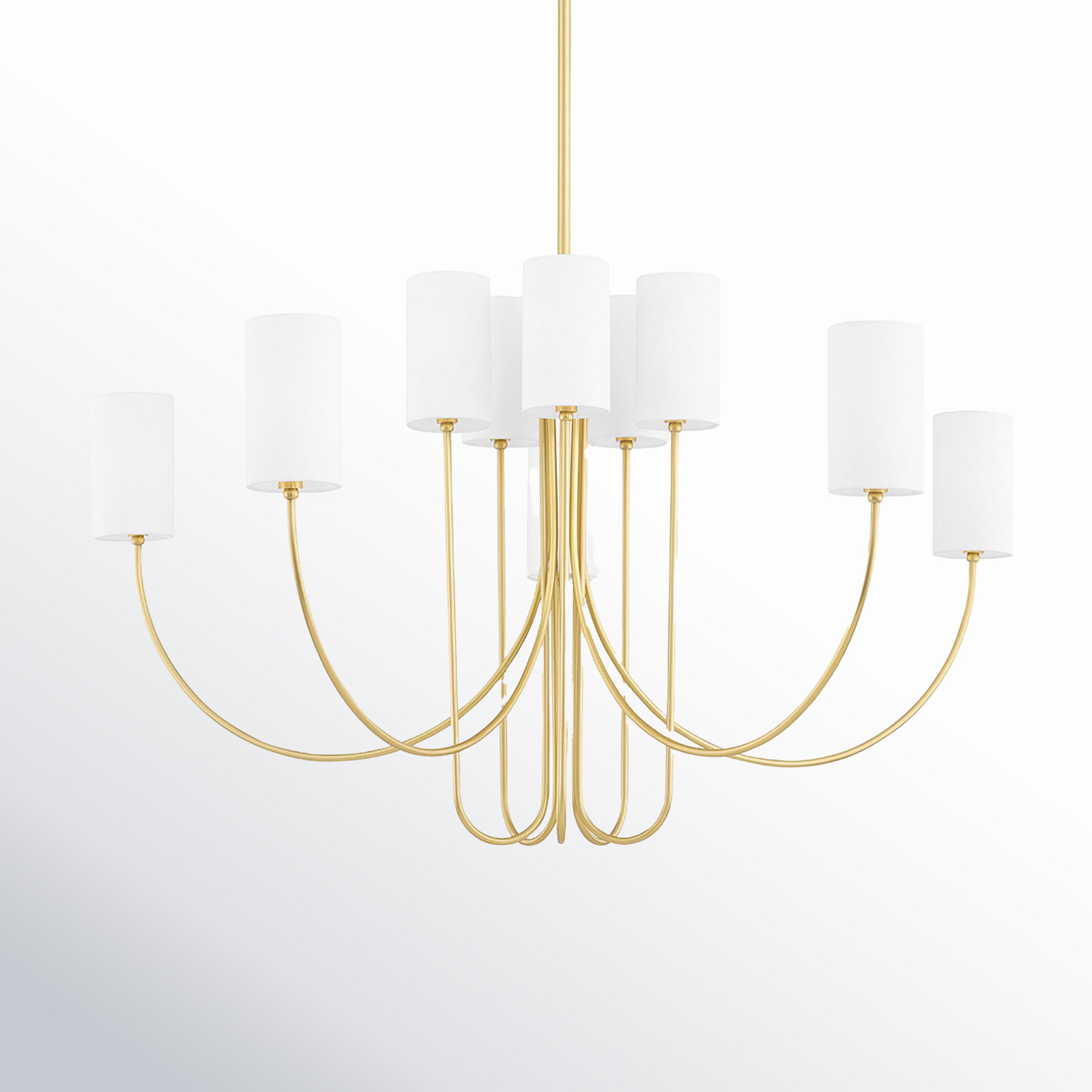 10 - Light Chandelier, Aged Brass