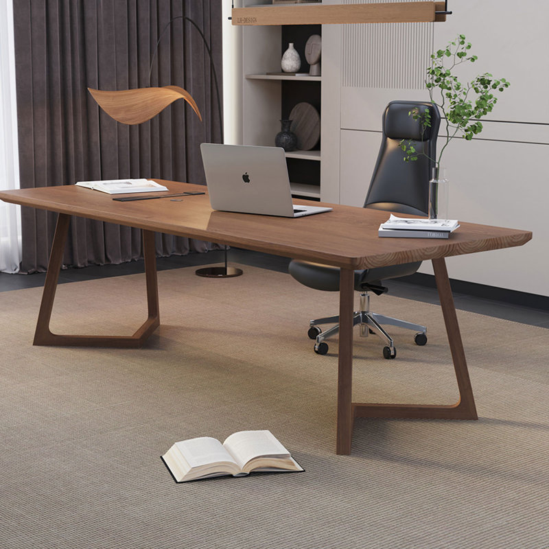 Bureaux rectangulaires en bois massif brun noisette, H 29,53 po x l 70,87 po x P 31,5 po